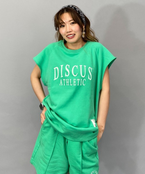 DISCUS ATHLETIC(ディスカス アスレチック)の「DISCUS ATHLETIC/ディスカス 半袖Tシャツ 3287-7970(Tシャツ/カットソー・レディース・グリーン/ホワイト/グレー・L/M)」の2枚目の写真