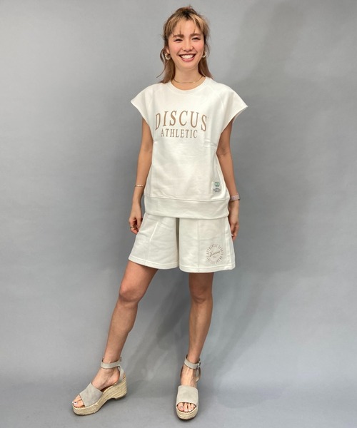 DISCUS ATHLETIC(ディスカス アスレチック)の「DISCUS ATHLETIC/ディスカス 半袖Tシャツ 3287-7970(Tシャツ/カットソー・レディース・グリーン/ホワイト/グレー・L/M)」の6枚目の写真