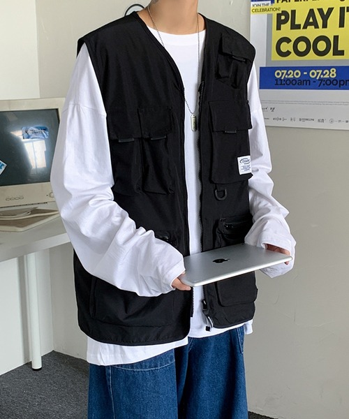 BENDER TOKYO(ベンダートウキョウ)の「【BENDER TOKYO】ビッグポケット フィッシングベスト(ベスト・メンズ・ブラック/カーキ・M/L/XL/XXL)」の4枚目の写真