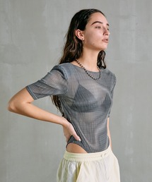 PRANK PROJECT | モアレプリントチュールボディスーツ / Moire Printed Tulle Bodysuit(Tシャツ/カットソー)