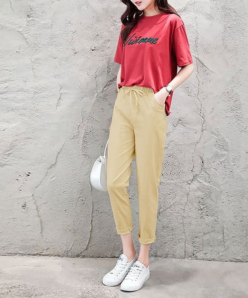 NinaetLina（ニナエリナ）の「クロップドパンツ（その他パンツ・レディース・ブラック/ライトブルー/グリーン/ホワイト/ライトグレー/オレンジ/ネイビー/ベージュ・M/L/XL）」の4枚目の写真