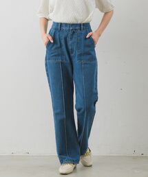 RETRO GIRL | センターシームセミフレアPT(デニム)(デニムパンツ)