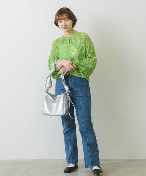 RETRO GIRL（レトロガール）の「センターシームセミフレアPT(デニム)（デニムパンツ・レディース・ブルー/ブラック/ライトブルー・LARGE/MEDIUM）」の6枚目の写真