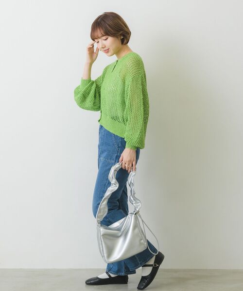 RETRO GIRL（レトロガール）の「センターシームセミフレアPT(デニム)（デニムパンツ・レディース・ブルー/ブラック/ライトブルー・LARGE/MEDIUM）」の7枚目の写真