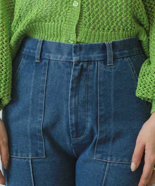 RETRO GIRL（レトロガール）の「センターシームセミフレアPT(デニム)（デニムパンツ・レディース・ブルー/ブラック/ライトブルー・LARGE/MEDIUM）」の11枚目の写真