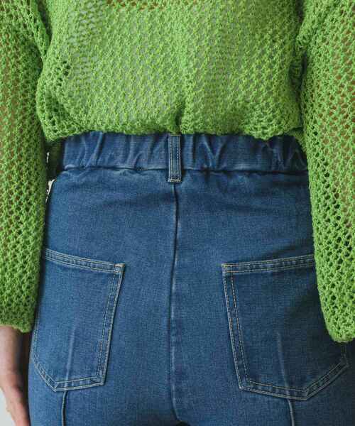 RETRO GIRL（レトロガール）の「センターシームセミフレアPT(デニム)（デニムパンツ・レディース・ブルー/ブラック/ライトブルー・LARGE/MEDIUM）」の14枚目の写真