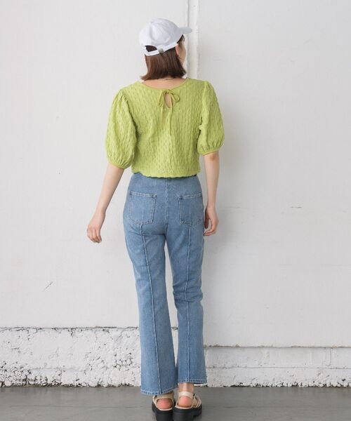 RETRO GIRL（レトロガール）の「センターシームセミフレアPT(デニム)（デニムパンツ・レディース・ブルー/ブラック/ライトブルー・LARGE/MEDIUM）」の19枚目の写真