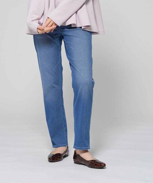 HONEYSUCKLE ROSE（ハニーサックルローズ）の「【接触冷感】【HONEYSUCKLE ROSE】サラサラクールジーンズ（デニムパンツ・レディース・ダークインディゴブルー/ダークグレー/ブラック/ライトインディゴブルー・L/M/S/XS）」の4枚目の写真