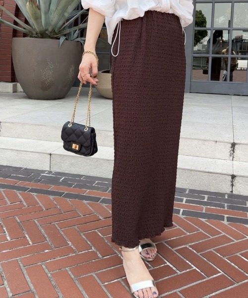 Shelly island（シェリーアイランド）の「楊柳カットタイトスカート（スカート・レディース・ブラック/ライトグリーン/ホワイト/ブラウン・FREE）」の16枚目の写真