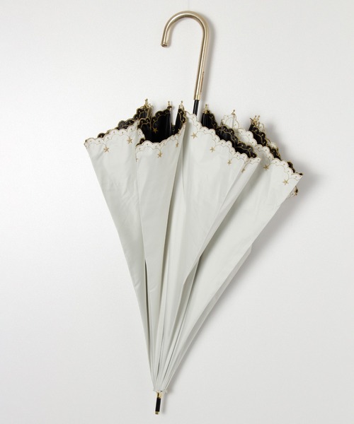 ALWAYS GOOD TIME（オルウェイズグッドタイム）の「【一級遮光・晴雨兼用】UV日傘/PARASOL/パラソル　スパークルスカイ（長傘・レディース・オフホワイト/ブラック/ネイビー・F）」の8枚目の写真