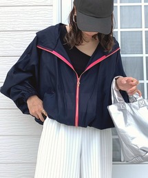 Q | シアーフーディーブルゾン(ブルゾン)