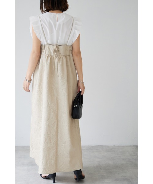 &. NOSTALGIA(アンドドットノスタルジア)の「【ZOZO限定】ふくれジャガードキャミワンピース(ワンピース・レディース・ブラック/ベージュ・FREE)」の5枚目の写真