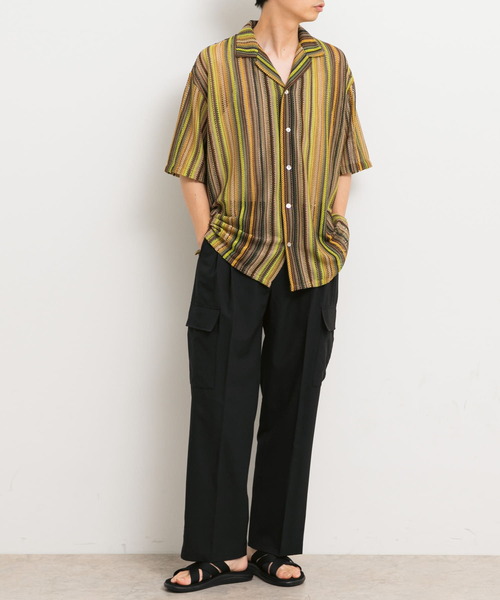 SENSE OF PLACE by URBAN RESEARCH（センスオブプレイスバイアーバンリサーチ）の「テックセンタープレスカーゴスラックス（カーゴパンツ・メンズ・ブラック/カーキ・MEDIUM/LARGE）」の3枚目の写真