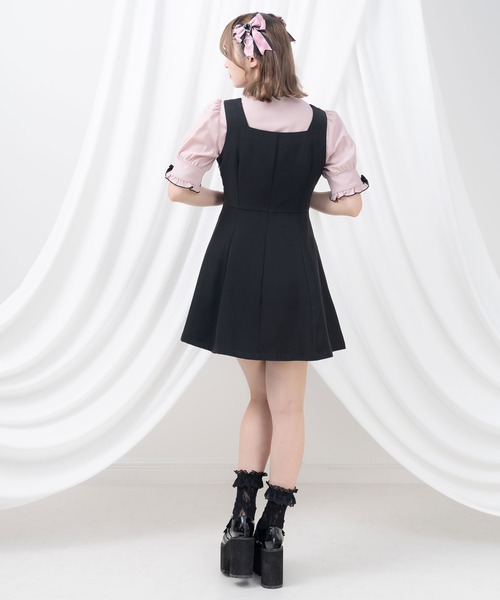 Newlyme(ニューリーミー)の「ー5kg美ラインジャンスカワンピース【選べる3丈】【選べるネック】(ワンピース・レディース・ブラック系その他/ダークブラック/クリアブラック/スミクロ/ブラック/ライトブラック・MEDIUM/XX-LARGE/LARGE/X-LARGE/SMALL)」の7枚目の写真