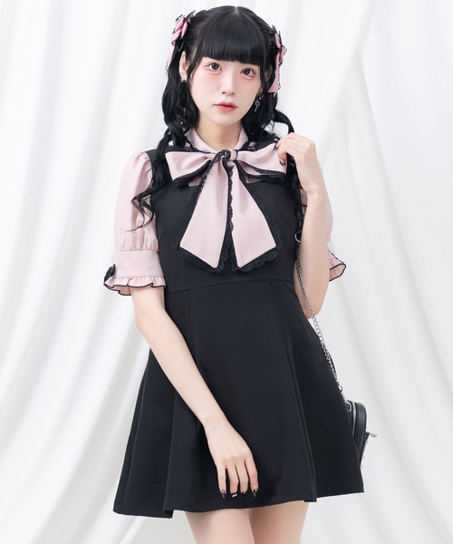 Newlyme(ニューリーミー)の「ー5kg美ラインジャンスカワンピース【選べる3丈】【選べるネック】(ワンピース・レディース・ブラック系その他/ダークブラック/クリアブラック/スミクロ/ブラック/ライトブラック・MEDIUM/XX-LARGE/LARGE/X-LARGE/SMALL)」の8枚目の写真