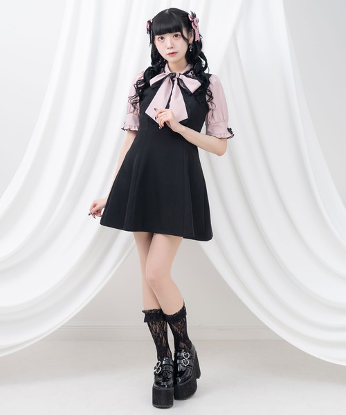 Newlyme(ニューリーミー)の「ー5kg美ラインジャンスカワンピース【選べる3丈】【選べるネック】(ワンピース・レディース・ブラック系その他/ダークブラック/クリアブラック/スミクロ/ブラック/ライトブラック・MEDIUM/XX-LARGE/LARGE/X-LARGE/SMALL)」の9枚目の写真