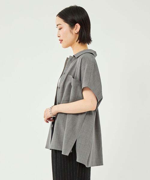 グリーンレーベル　レディース　トップス　フレンチスリーブ シャツ ジャケット green label relaxing（グリーンレーベルリラクシング）の「ICE