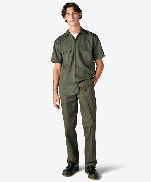 Dickies(ディッキーズ)の「S/S ワークシャツ レギュラーフィット "1574"(シャツ/ブラウス・メンズ・レンガ/オフホワイト/ホワイト/チャコールグレー/ブラック/ダークグリーン系/ダークネイビー/サンドベージュ/オリーブ・XX-LARGE/LARGE/X-LARGE/MEDIUM/SMALL)」の14枚目の写真