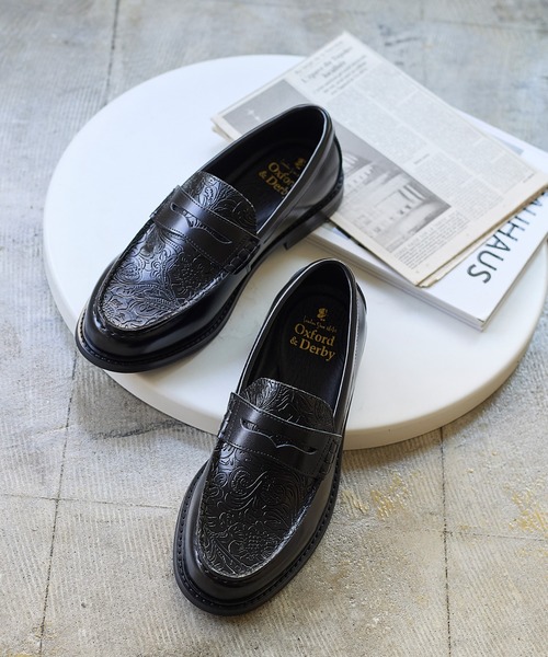 靴 London Shoe Make Oxford and Derby 9005 レザー コイン ローファー / 牛革 / London Shoe Make Oxford and