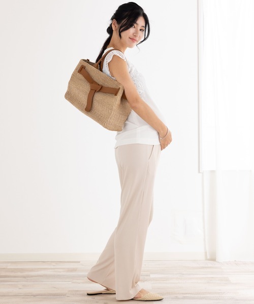 冷感レース袖リブトップス(マタニティ/授乳対応)（マタニティウェア/グッズ）｜SweetMommy（スウィートマミー）