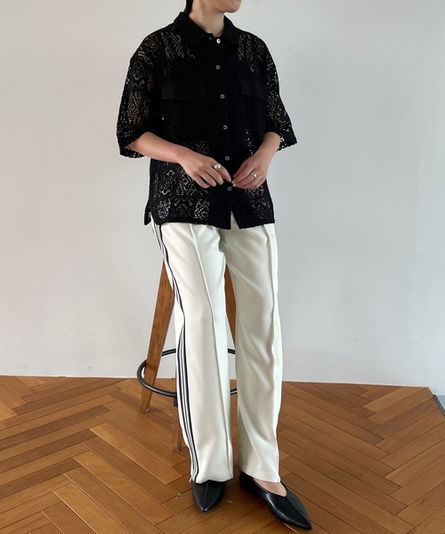 LOWRYS FARM（ローリーズファーム）の「カットレースシャツ５Ｓ  971590（シャツ/ブラウス・レディース・ブラック/アイボリー/その他・FREE）」の5枚目の写真