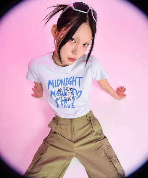 Midnight Move(ミッドナイトムーブ)の「Midnight Move/ツーラブT 2965837(Tシャツ/カットソー・レディース・ライトブルー/ホワイト/ピンク・FREE)」の17枚目の写真