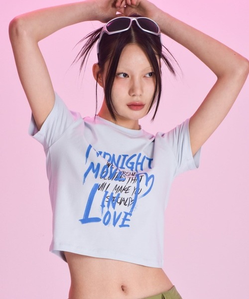 Midnight Move(ミッドナイトムーブ)の「Midnight Move/ツーラブT 2965837(Tシャツ/カットソー・レディース・ライトブルー/ホワイト/ピンク・FREE)」の18枚目の写真