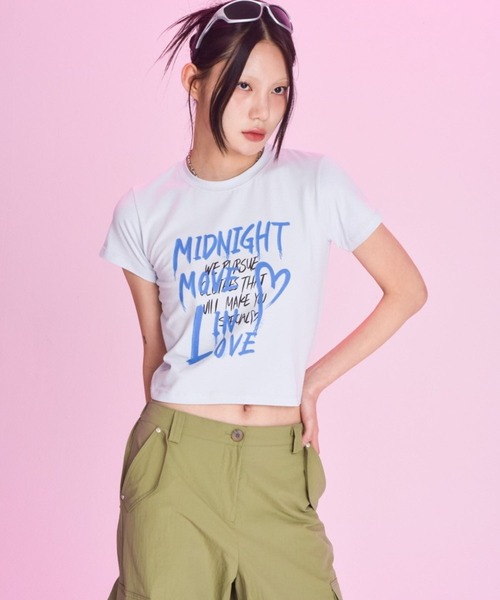 Midnight Move(ミッドナイトムーブ)の「Midnight Move/ツーラブT 2965837(Tシャツ/カットソー・レディース・ライトブルー/ホワイト/ピンク・FREE)」の19枚目の写真