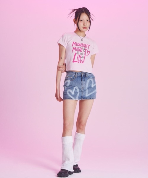 Midnight Move(ミッドナイトムーブ)の「Midnight Move/ツーラブT 2965837(Tシャツ/カットソー・レディース・ライトブルー/ホワイト/ピンク・FREE)」の9枚目の写真