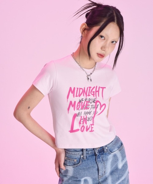 Midnight Move(ミッドナイトムーブ)の「Midnight Move/ツーラブT 2965837(Tシャツ/カットソー・レディース・ライトブルー/ホワイト/ピンク・FREE)」の12枚目の写真