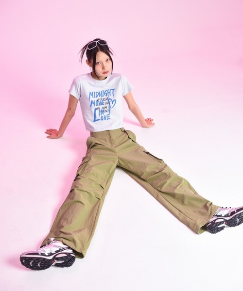 Midnight Move(ミッドナイトムーブ)の「Midnight Move/ツーラブT 2965837(Tシャツ/カットソー・レディース・ライトブルー/ホワイト/ピンク・FREE)」の16枚目の写真