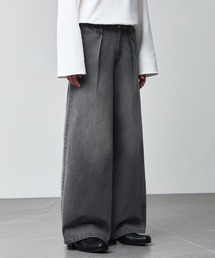 CALLNE | 【CALLNE】1Tuck Wide Straight Deinm / 1タックワイドストレートデニム（12.8oz）(デニムパンツ)