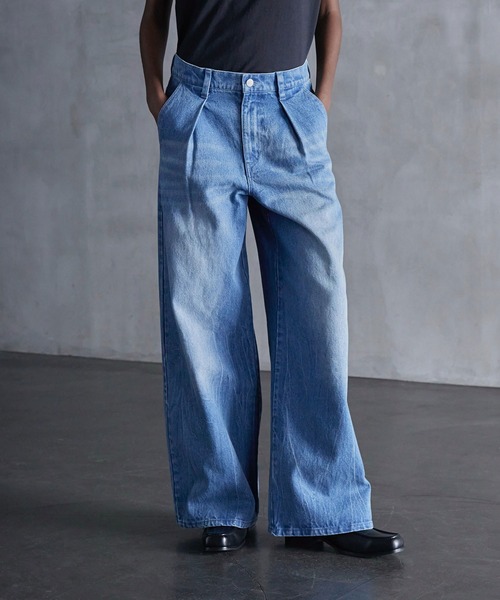 CALLNE（カルネ）の「【CALLNE】1Tuck Wide Straight Deinm / 1タックワイドストレートデニム（12.8oz）（デニムパンツ・メンズ・オフホワイト/ブラック系/ブラック/ブラック系1/ブルー/ブルー系1/ライトグレー・L/M/S）」の22枚目の写真