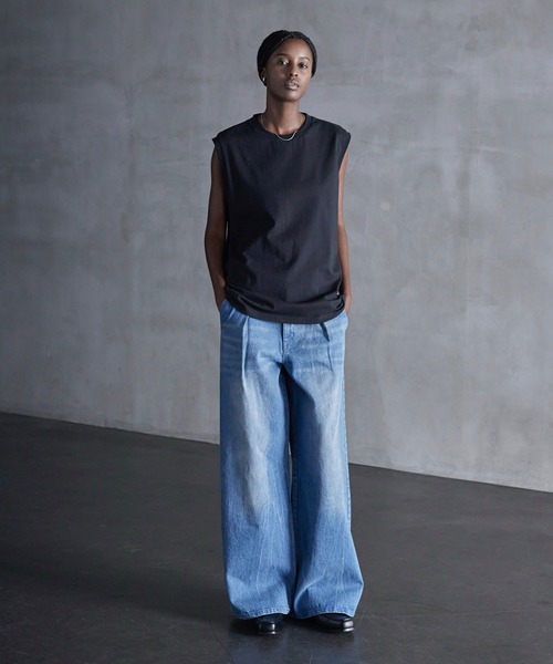 CALLNE】1Tuck Wide Straight Deinm / 1タックワイドストレート