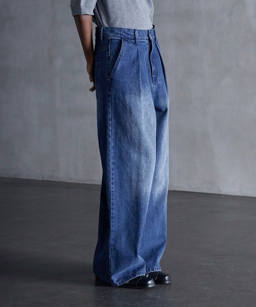 CALLNE】1Tuck Wide Straight Deinm / 1タックワイドストレート