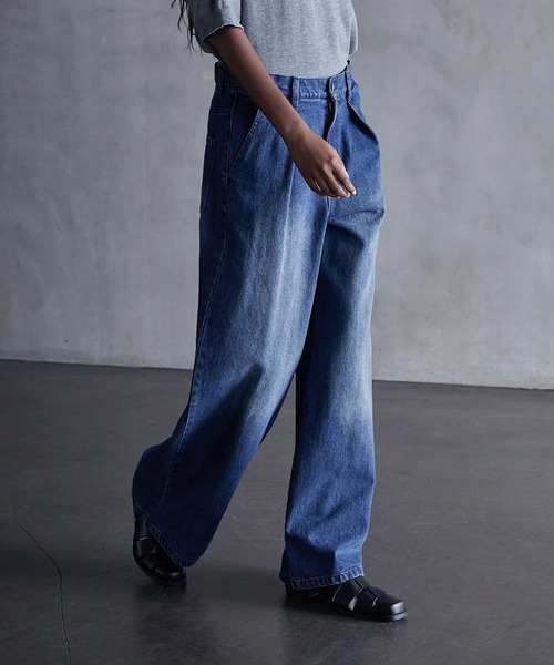 CALLNE】1Tuck Wide Straight Deinm / 1タックワイドストレート