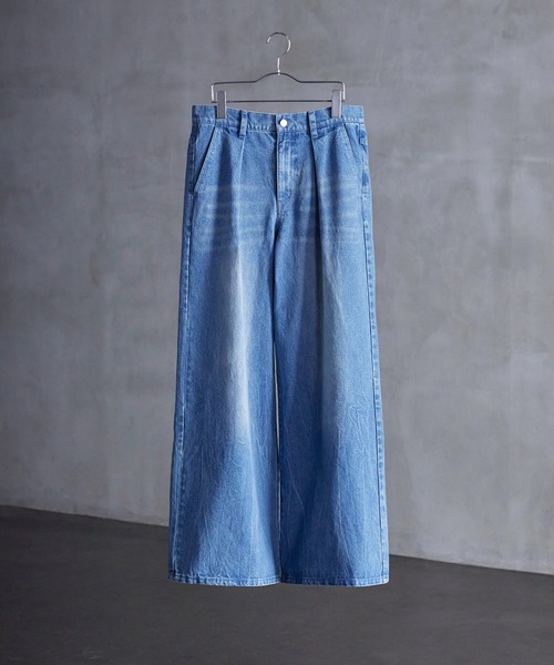 CALLNE（カルネ）の「【CALLNE】1Tuck Wide Straight Deinm / 1タックワイドストレートデニム（12.8oz）（デニムパンツ・メンズ・オフホワイト/ブラック系/ブラック/ブラック系1/ブルー/ブルー系1/ライトグレー・L/M/S）」の12枚目の写真