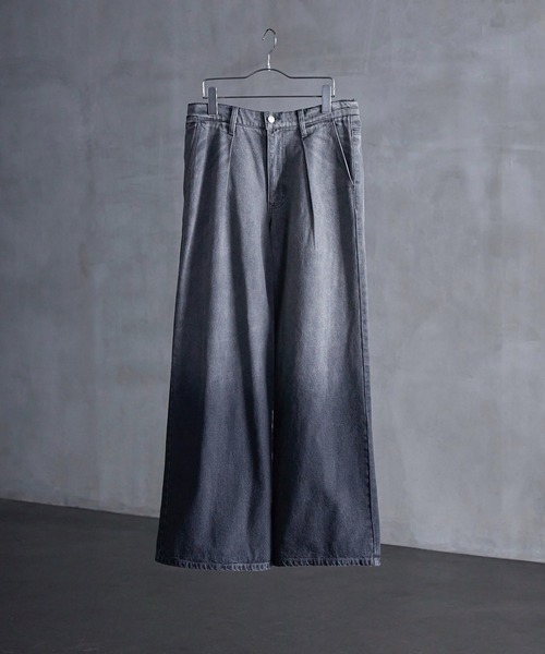 CALLNE（カルネ）の「【CALLNE】1Tuck Wide Straight Deinm / 1タックワイドストレートデニム（12.8oz）（デニムパンツ・メンズ・オフホワイト/ブラック系/ブラック/ブラック系1/ブルー/ブルー系1/ライトグレー・L/M/S）」の21枚目の写真