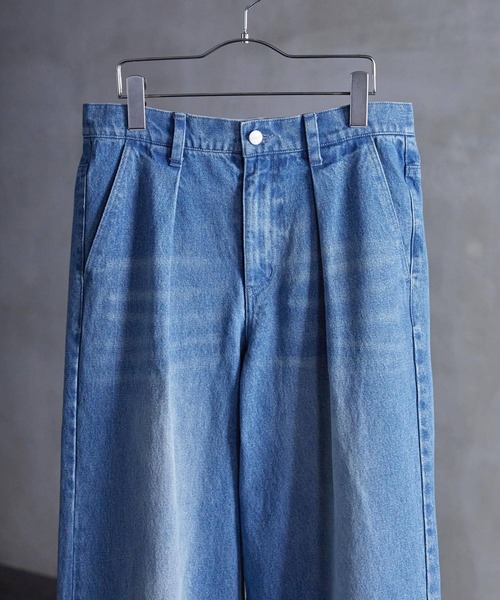 CALLNE（カルネ）の「【CALLNE】1Tuck Wide Straight Deinm / 1タックワイドストレートデニム（12.8oz）（デニムパンツ・メンズ・オフホワイト/ブラック系/ブラック/ブラック系1/ブルー/ブルー系1/ライトグレー・L/M/S）」の14枚目の写真