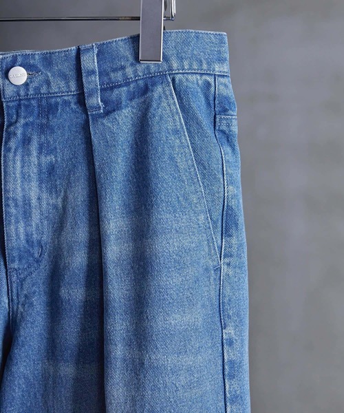 CALLNE（カルネ）の「【CALLNE】1Tuck Wide Straight Deinm / 1タックワイドストレートデニム（12.8oz）（デニムパンツ・メンズ・オフホワイト/ブラック系/ブラック/ブラック系1/ブルー/ブルー系1/ライトグレー・L/M/S）」の15枚目の写真