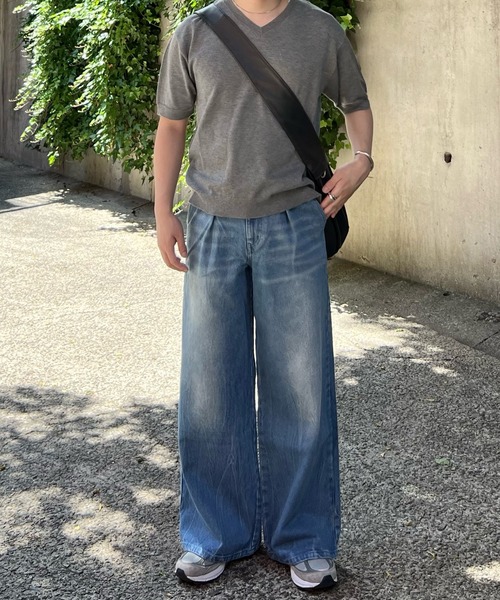 CALLNE（カルネ）の「【CALLNE】1Tuck Wide Straight Deinm / 1タックワイドストレートデニム（12.8oz）（デニムパンツ・メンズ・オフホワイト/ブラック系/ブラック/ブラック系1/ブルー/ブルー系1/ライトグレー・L/M/S）」の21枚目の写真