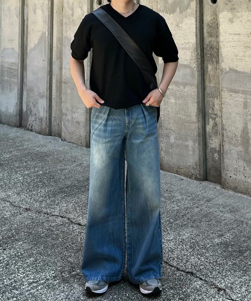 CALLNE（カルネ）の「【CALLNE】1Tuck Wide Straight Deinm / 1タックワイドストレートデニム（12.8oz）（デニムパンツ・メンズ・オフホワイト/ブラック系/ブラック/ブラック系1/ブルー/ブルー系1/ライトグレー・L/M/S）」の10枚目の写真