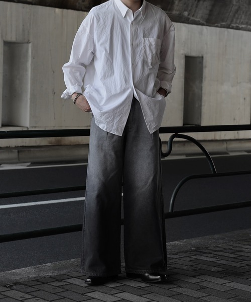 CALLNE（カルネ）の「【CALLNE】1Tuck Wide Straight Deinm / 1タックワイドストレートデニム（12.8oz）（デニムパンツ・メンズ・オフホワイト/ブラック系/ブラック/ブラック系1/ブルー/ブルー系1/ライトグレー・L/M/S）」の17枚目の写真