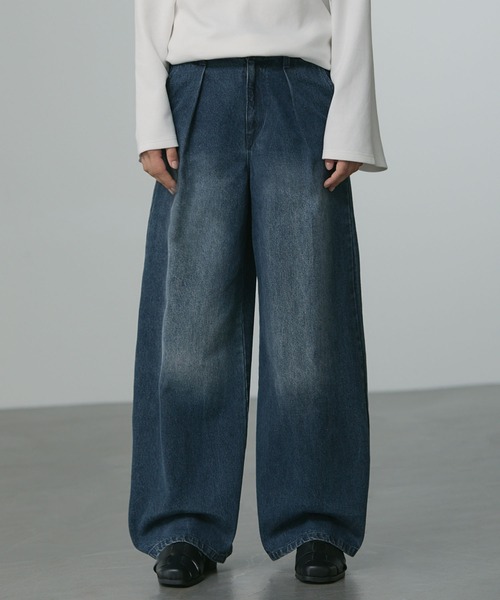 CALLNE】1Tuck Wide Straight Deinm / 1タックワイドストレートデニム