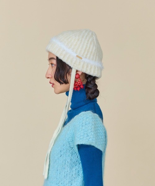 かきぶちももの × kaorinomori アールニット ニット帽 kaorinomori（カオリノモリ）の「momono kakibuchi
