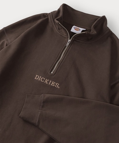 Dickies(ディッキーズ)の「【DICKIES/ディッキーズ】ワンポイント刺繍ハーフジップスウェット/プルオーバー/ビッグシルエット(スウェット・メンズ・ブラウン/アッシュグレー/ブラック/ネイビー・M/L/XL)」の1枚目の写真