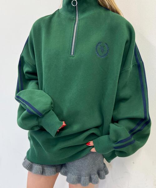 WC（ダブル シー）の「ハーフジップ2ラインスウェット（スウェット・レディース・ブラック/グレー/ピンク/グリーン・FREE）」の3枚目の写真