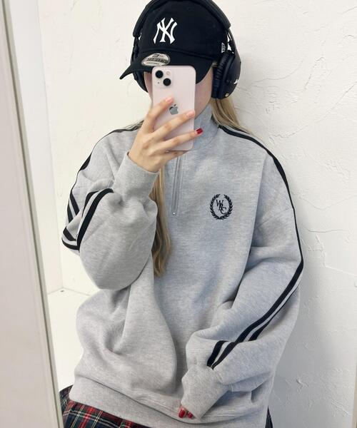 WC（ダブル シー）の「ハーフジップ2ラインスウェット（スウェット・レディース・ブラック/グレー/ピンク/グリーン・FREE）」の15枚目の写真