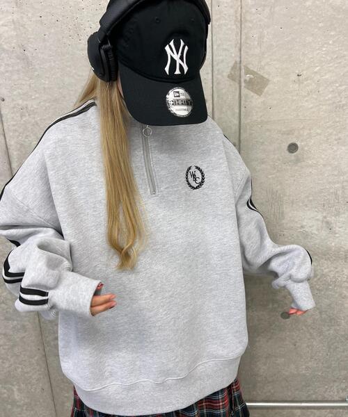 WC（ダブル シー）の「ハーフジップ2ラインスウェット（スウェット・レディース・ブラック/グレー/ピンク/グリーン・FREE）」の17枚目の写真