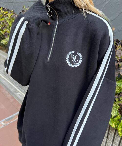 WC（ダブル シー）の「ハーフジップ2ラインスウェット（スウェット・レディース・ブラック/グレー/ピンク/グリーン・FREE）」の6枚目の写真